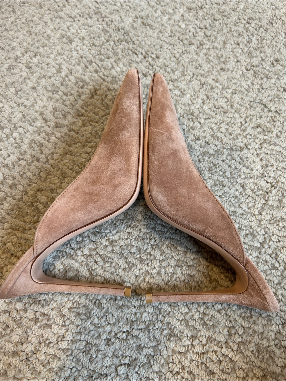 Excellent Condition Gianvito Rossi Dusty Rose Suede Pointed-Toe Mule Heels - Picture 7 of 8